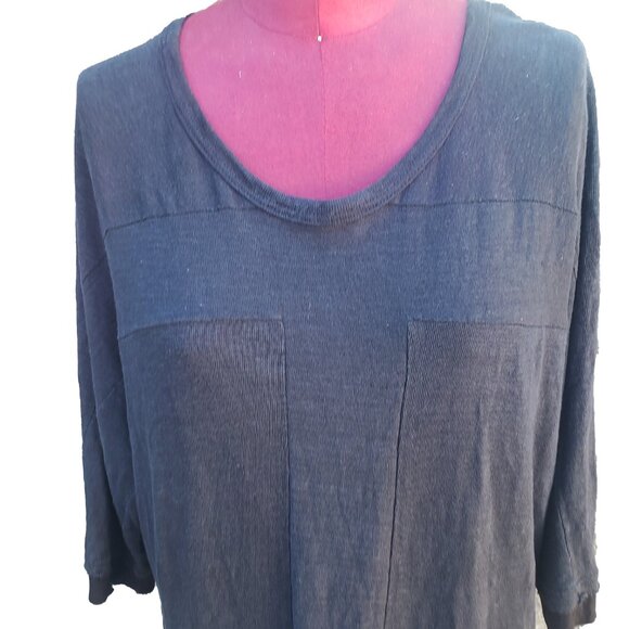 Nude Masahiko Maruyama Pullover Unisex Black Linen Knit - Picture 2 of 10